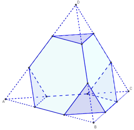 Geogebra 3d - tétraèdre tronqué - copyright Patrice Debart 2015