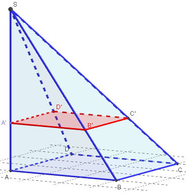 geogebra 3d - section plane de pyramide gauche - copyright Patrice Debart 2014