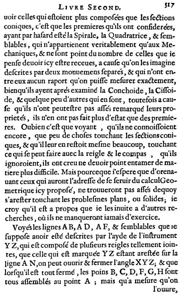 la geometrie de descartes - ed. 1637 - page 317