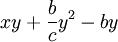 xy + \frac bc y^2 - by