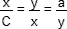 x/C = y/x = a/y