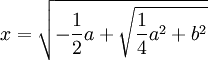 z =x = rac(rac(-a/2) + rac(Δ))