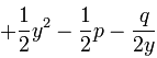 +\frac 12 y^2 - \frac 12 p - \frac{q}{2y}