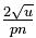 \frac{2\sqrt u}{pn}