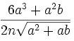 LH = \frac{6a^3+a^2b}{2n\sqrt{a^2+ab}}