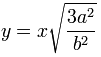 y = x \sqrt{\frac {3a^2}{b^2}}