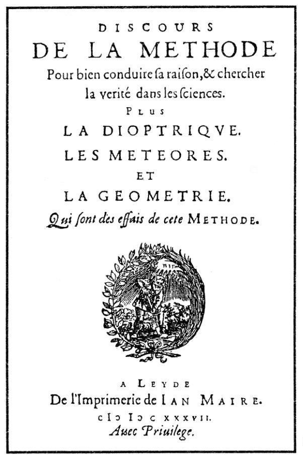 discours de la methode de descartes - couverture de 1637 - image irem de caen