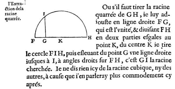 la geometrie de descartes - ed. 1637 - extraction de racine carre - page 298
