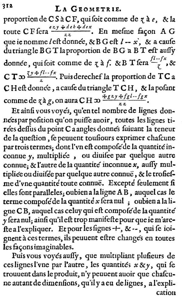 la geometrie de descartes - ed. 1637 - probleme de pappus - page 312