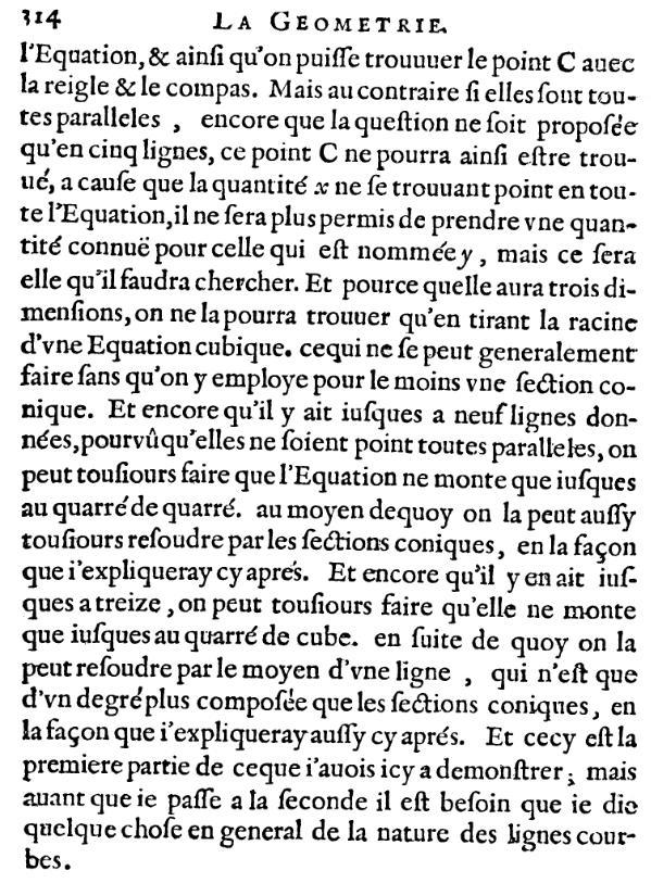 la geometrie de descartes - ed. 1637 - probleme de pappus - page 314