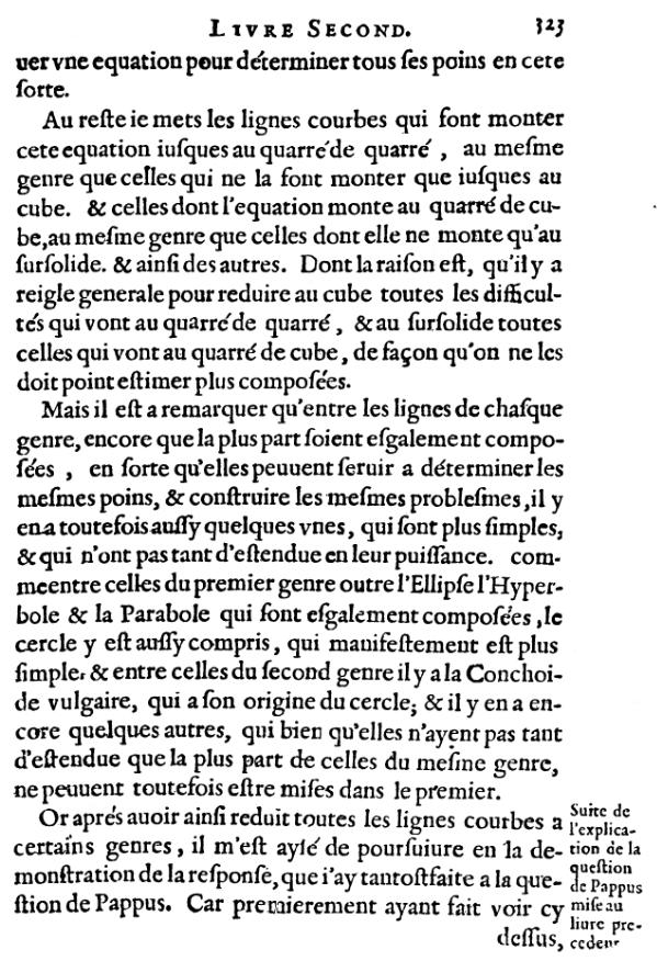 la geometrie de descartes - ed. 1637 - page 322