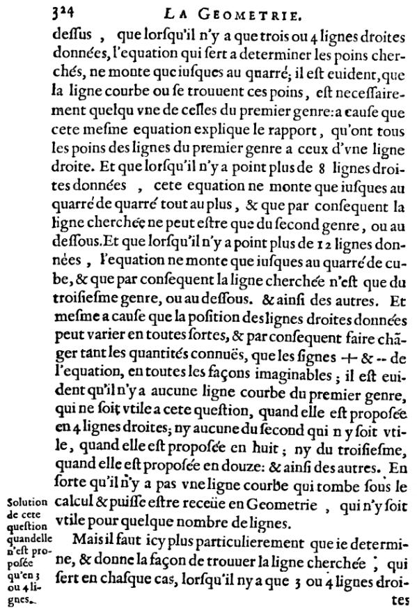 la geometrie de descartes - ed. 1637 - probleme de pappus - page 324