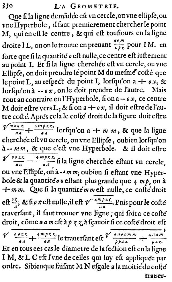 la geometrie de descartes - ed. 1637 - probleme de pappus - page 330