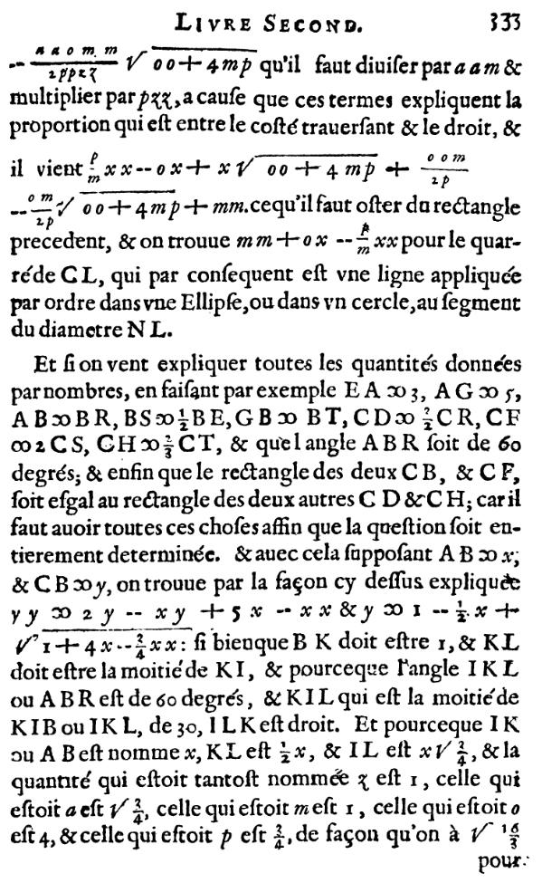 la geometrie de descartes - ed. 1637 - probleme de pappus - page 333