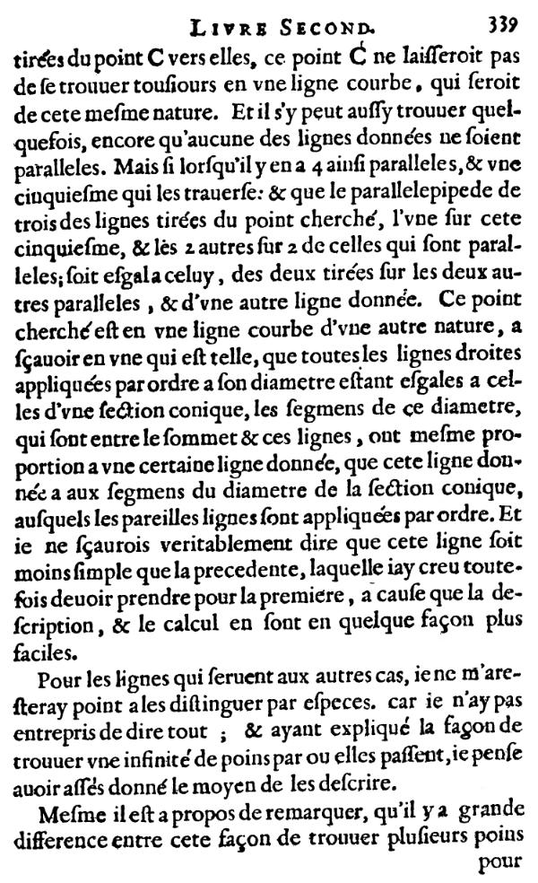 la geometrie de descartes - ed. 1637 - page 339