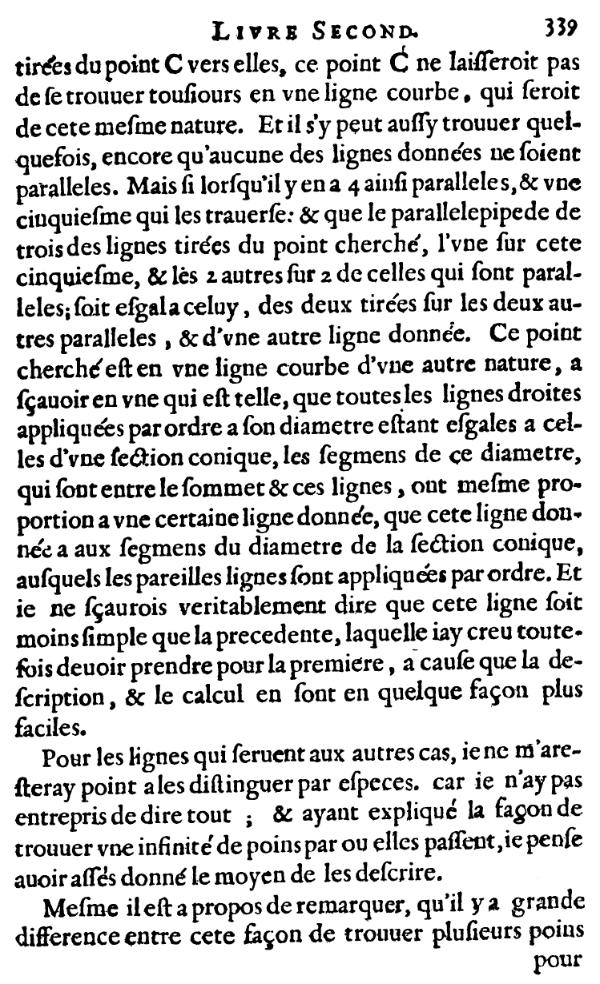 la geometrie de descartes - ed. 1637 - page 339