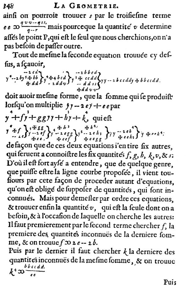 la geometrie de descartes - ed. 1637 - page 348