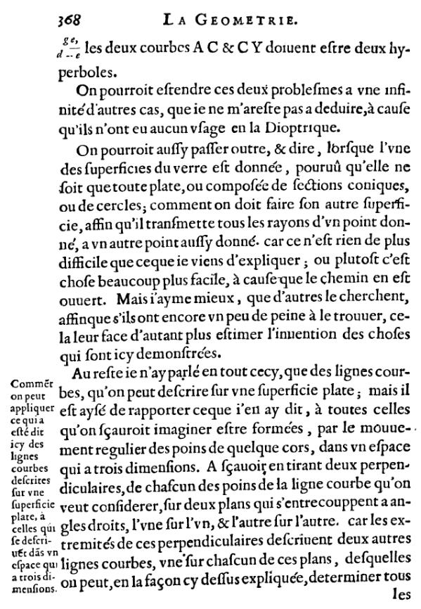 la geometrie de descartes - ed. 1637 - page 368