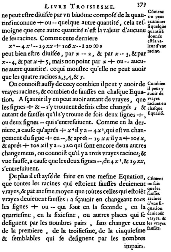 la geometrie de descartes - ed. 1637 - page 373