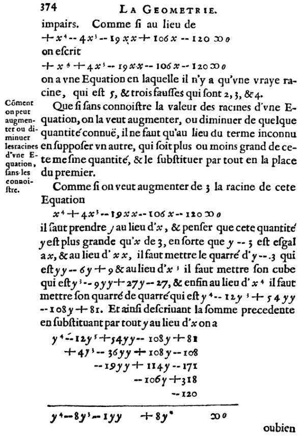 la geometrie de descartes - ed. 1637 - page 374
