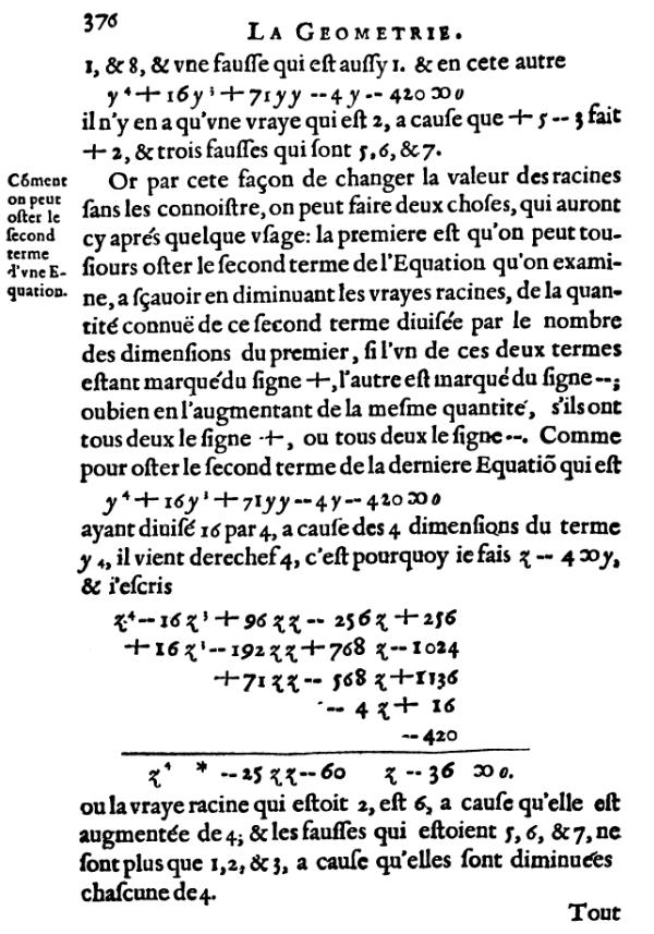 la geometrie de descartes - ed. 1637 - page 376