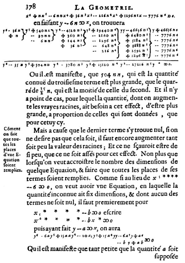 la geometrie de descartes - ed. 1637 - page 378