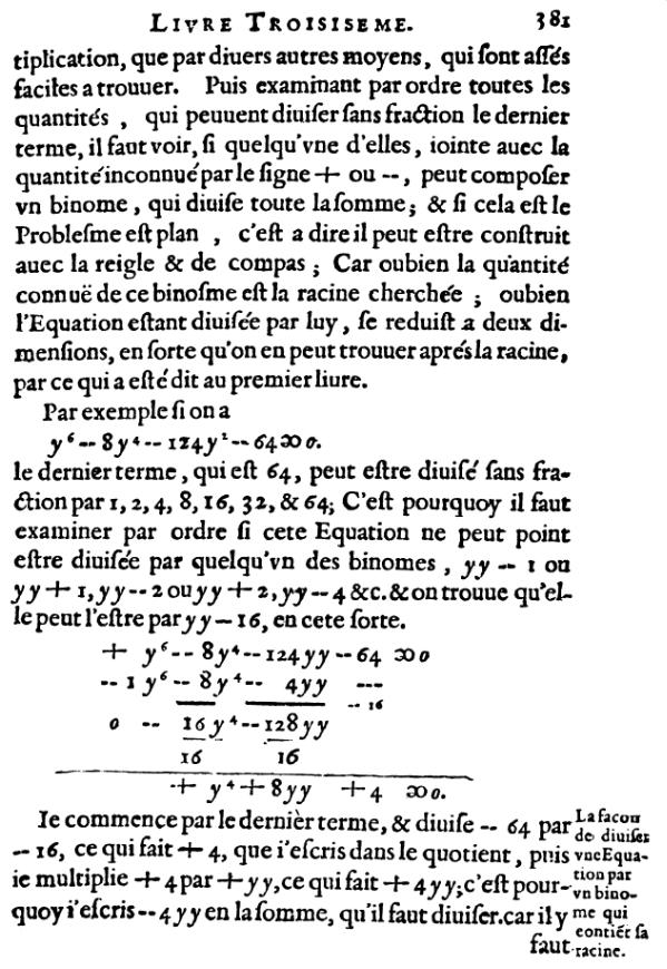la geometrie de descartes - ed. 1637 - page 381