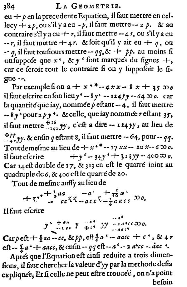 la geometrie de descartes - ed. 1637 - page 384