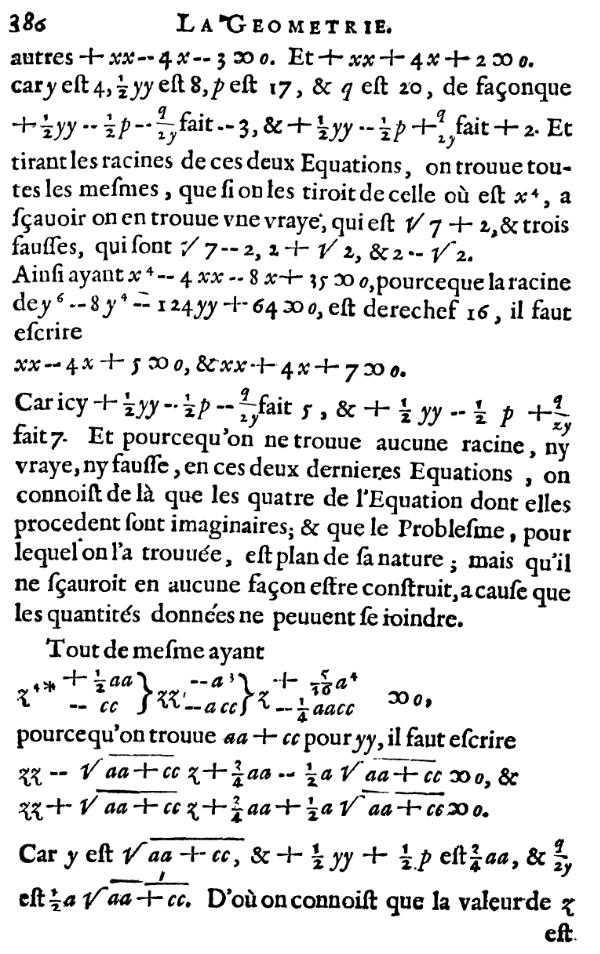 la geometrie de descartes - ed. 1637 - page 386