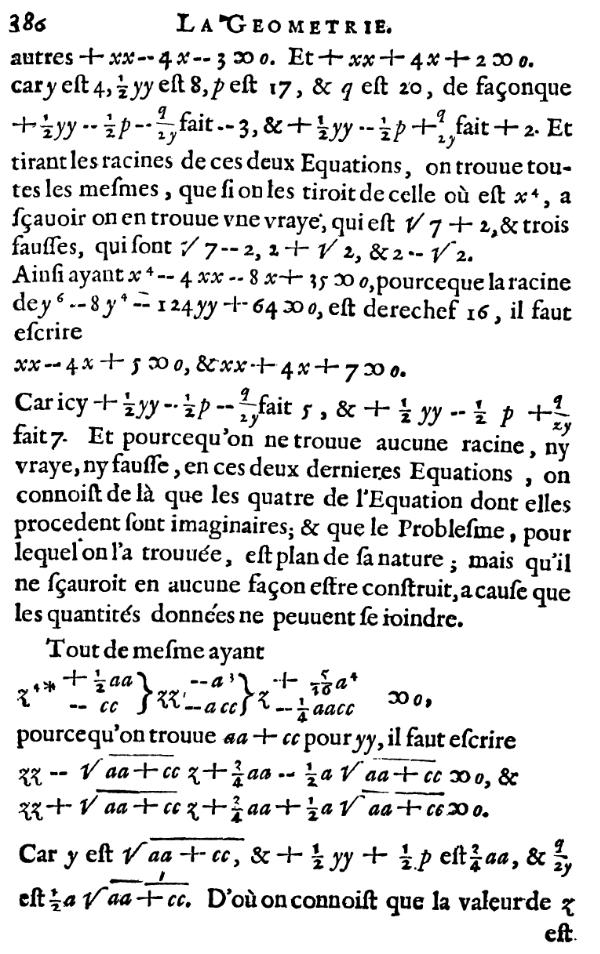 la geometrie de descartes - ed. 1637 - page 386
