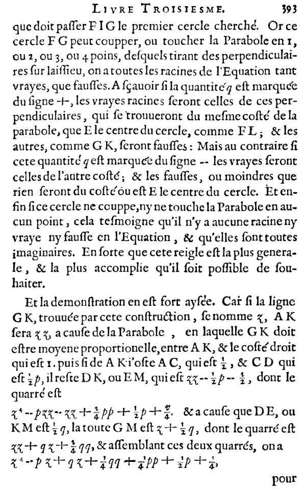 la geometrie de descartes - ed. 1637 - page 393