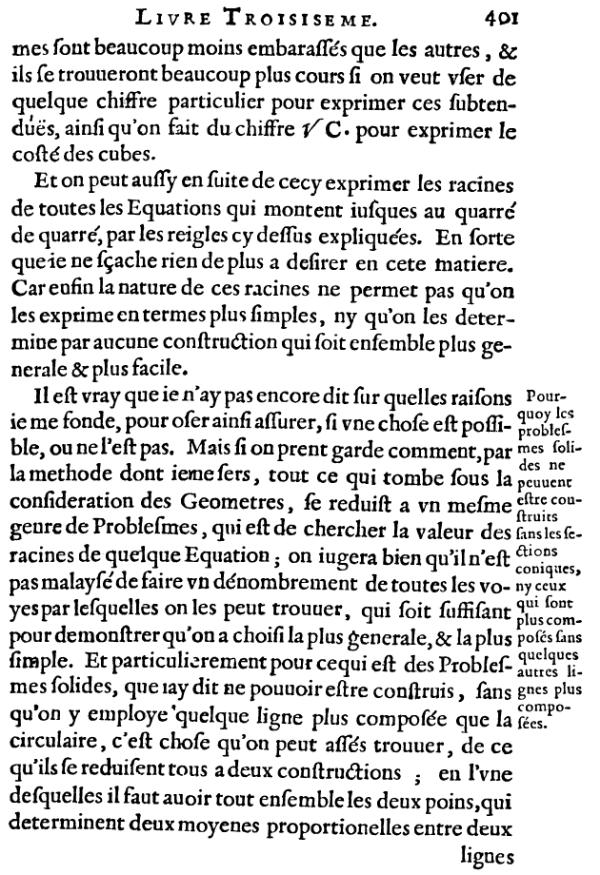 la geometrie de descartes - ed. 1637 - page 401