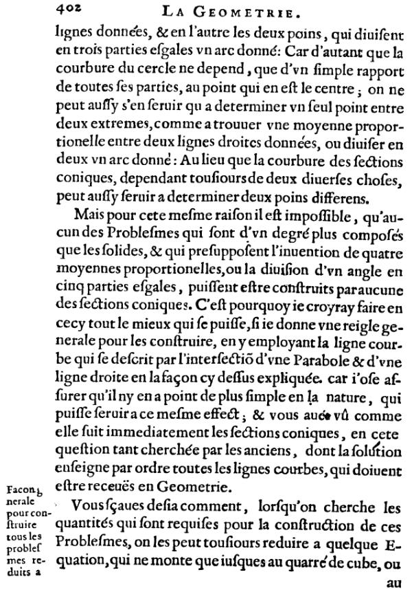 la geometrie de descartes - ed. 1637 - page 402