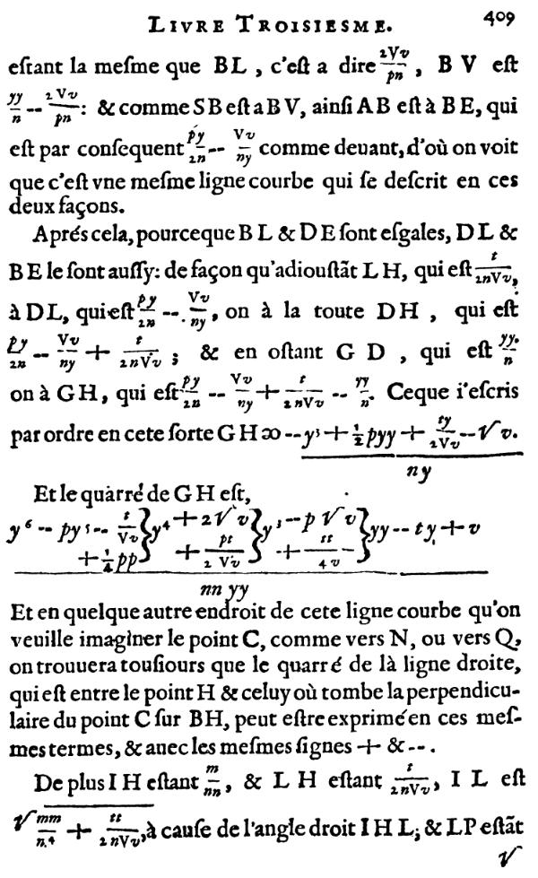 la geometrie de descartes - ed. 1637 - page 409