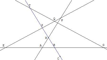 la geometrie de descartes - ed. 1637 - repere de base du probleme de pappus - copyright Patrice Debart 2002