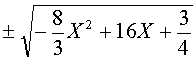 ± rac(8/3 x² + 16 x + 3/4)