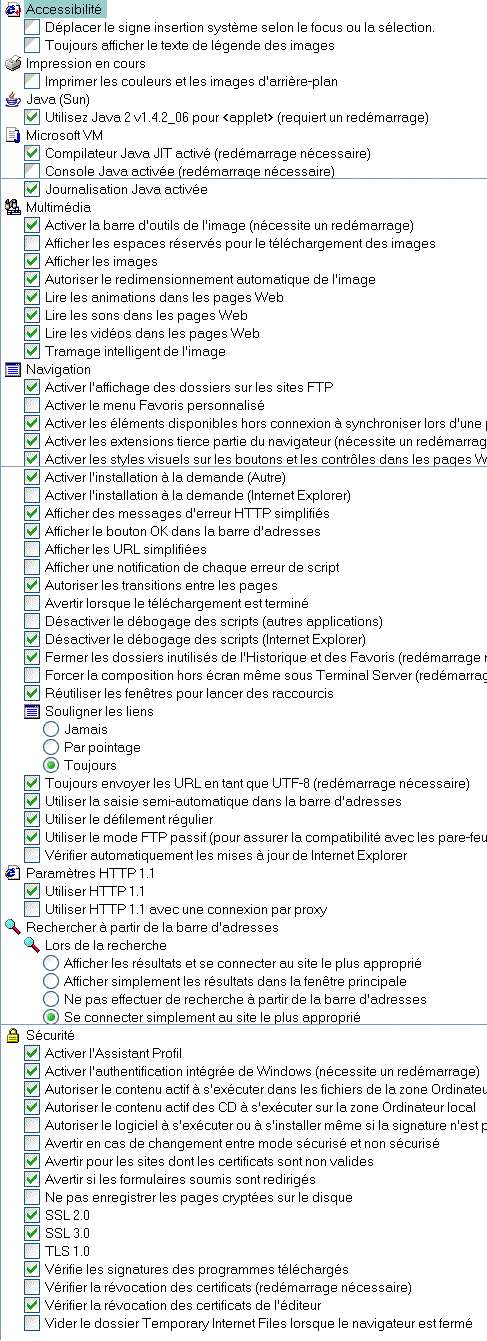 Menu accessibilité