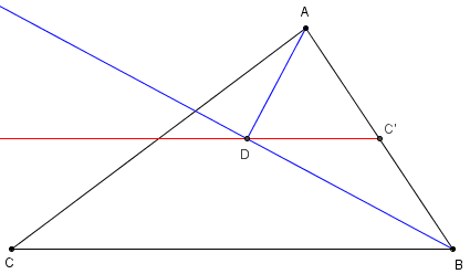 geometrie du triangle - bissectrice et triangle rectangle - copyright Patrice Debart 2004