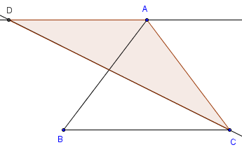 Geometrie du triangle - bissectrice d'un triangle et triangle isocele - copyright Patrice Debart 2004