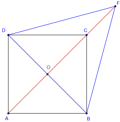 Montrer un alignement - carré et triangle équilateral - copyright Patrice Debart 2019