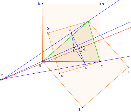 trois carrés autour d'un triangle - figure de Vecten - copyright Patrice Debart 2016