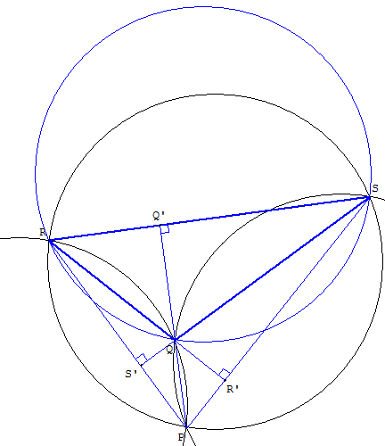 geometrie du cercle - orthocentre des points d'intersection de trois cercles - copyright Patrice Debart 2003