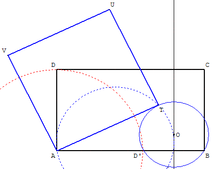 construction geometrique - quadrature du rectangle - copyright Patrice Debart 2003