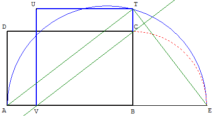 construction geometrique - quadrature du rectangle de samuel marolois - copyright Patrice Debart 2003