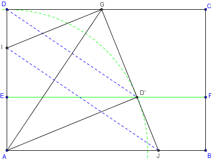 pliage au trois onzième du côté d'un rectangle - copyright Patrice Debart 2003