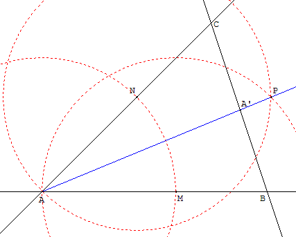 probleme de construction - une bissectrice d'un triangle - copyright Patrice Debart 2003