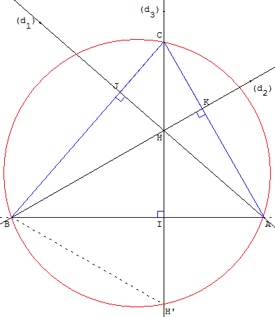 droites remarquables du triangle - symetrique de l'orthocentre - copyright Patrice Debart 2002