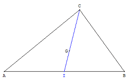 triangle avec centre de gravite - copyright Patrice Debart