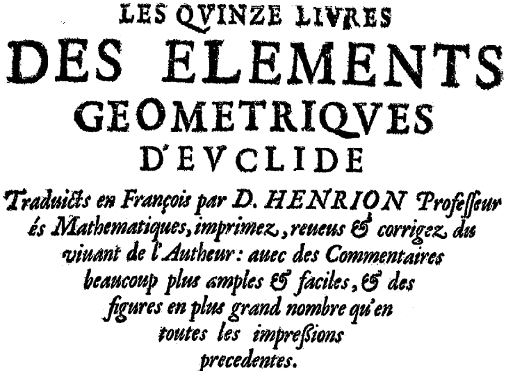 couverture des éléments d'Euclide