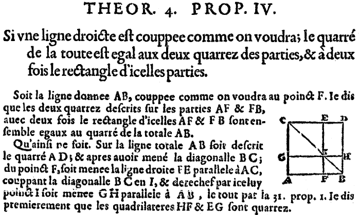 les éléments d'Euclide - carré d'une somme